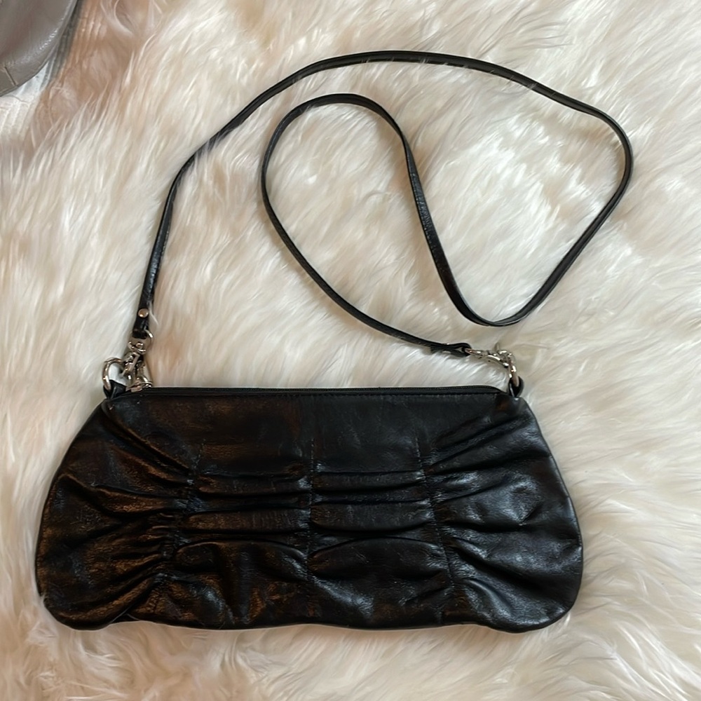 HOBO International Black Bag shoulder, crossbody or wristlet bag all leather